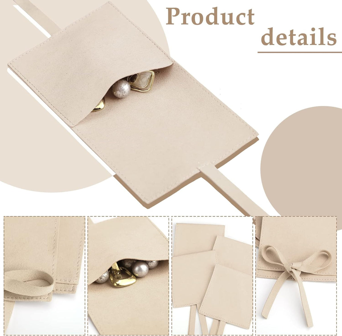 Close-up of soft microfiber material and string divider details.