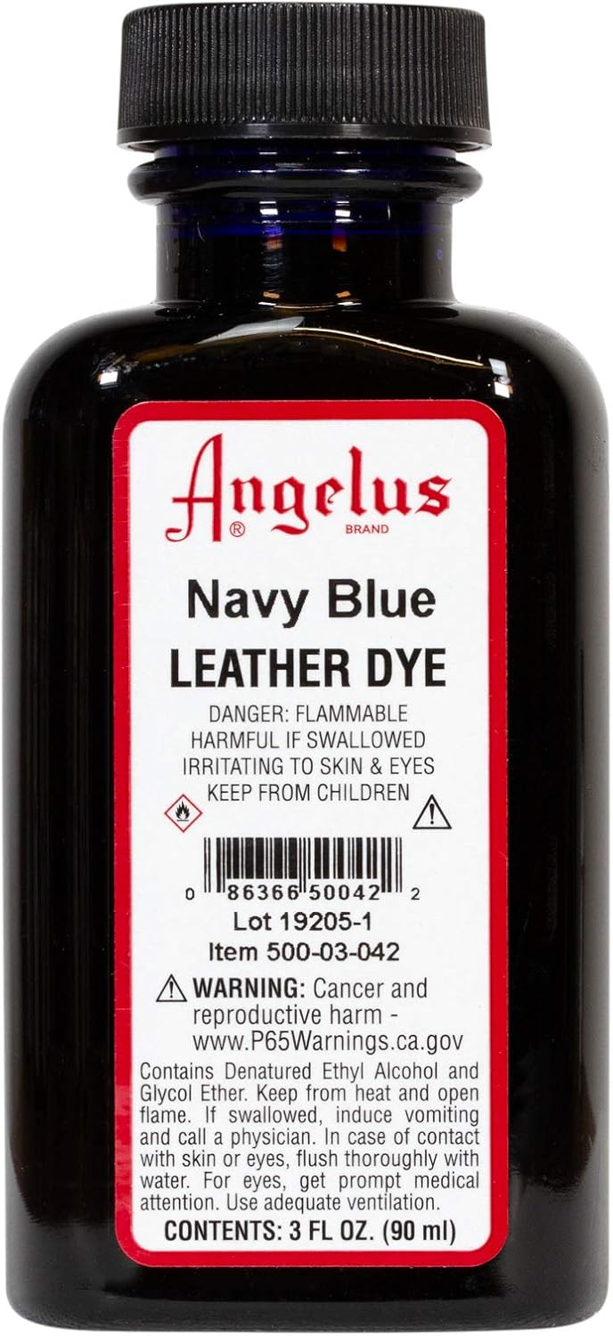 Angelus leather dye front view bottle