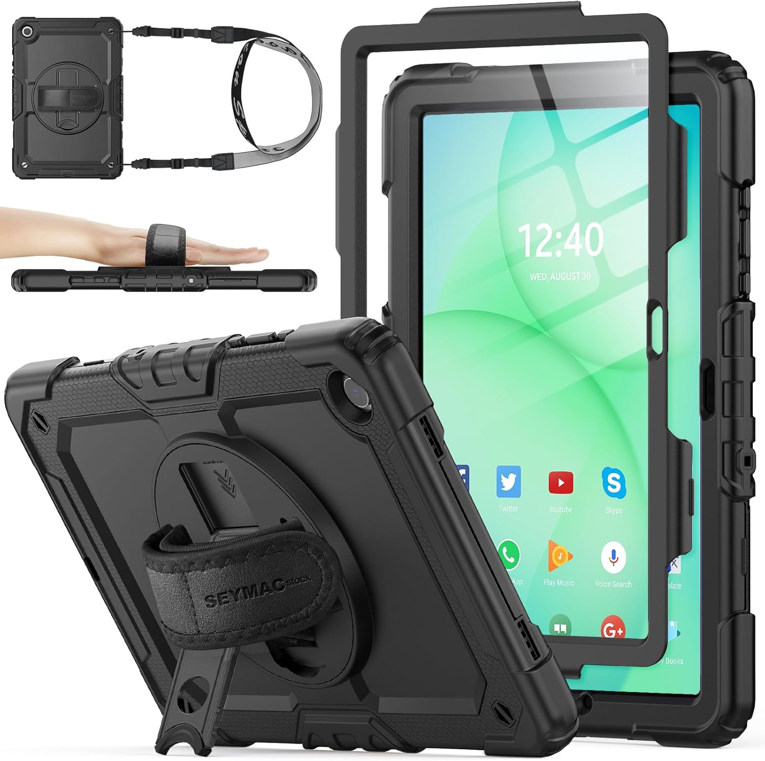 SEYMAC stock heavy duty case for Samsung Galaxy Tab A9 Plus front view