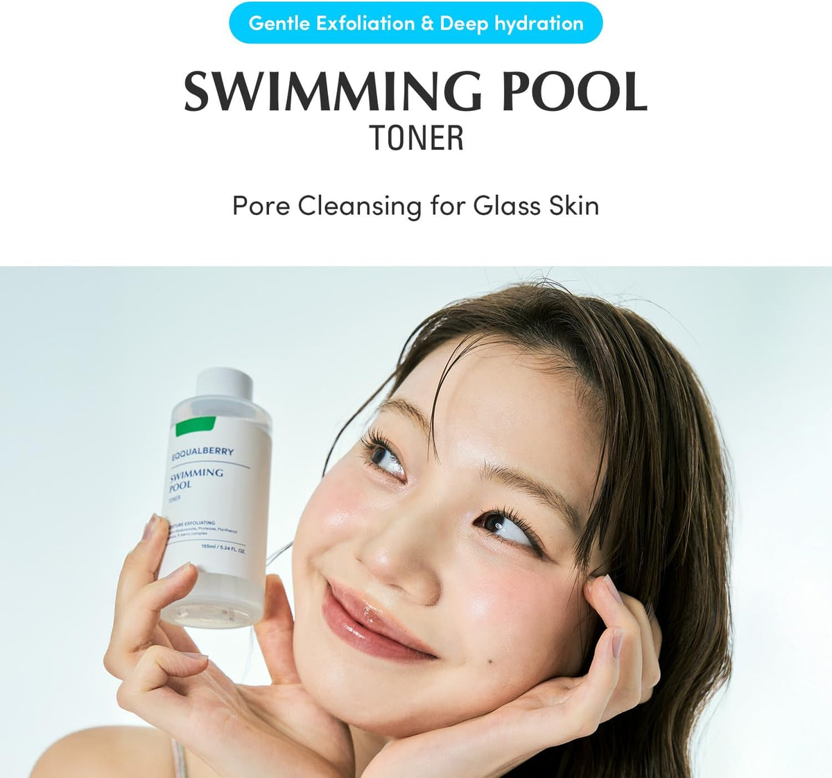 Eqqualberry swimming pool toner back view ingredients label