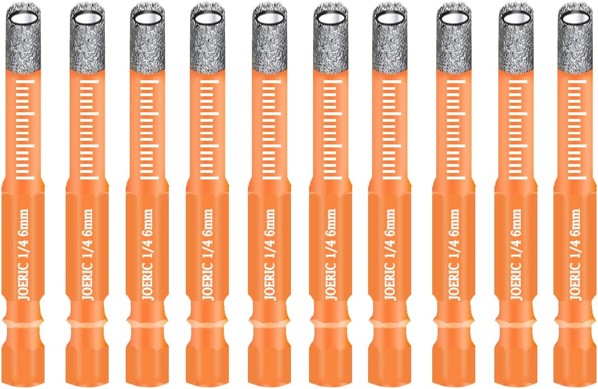 1/4" Dry Diamond Drill Bit Set, 10 PCS 6mm Ceramic Drill Bit Diamond Core Drill Bit Tile Drill Bit with Storage Case for Granite Marble Tile Ceramic Stone Glass (Not for Wood) - Image 11