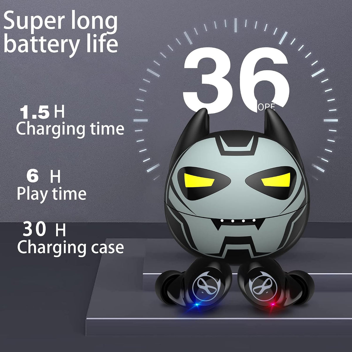 AMAFACE B88-1 charging case with glowing eyes