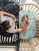 Grssder bassinet sheet white cloud and rainbow pattern