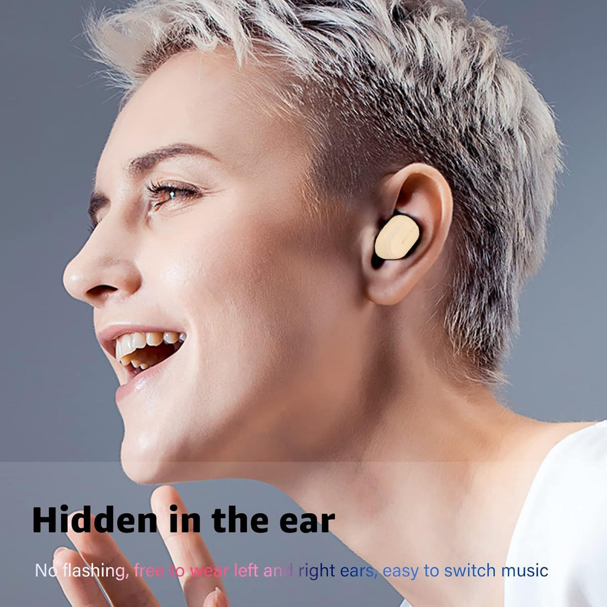 SYSFUN ultra-small wireless earbud scale view