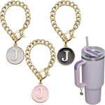 Letter Charm Accessories for Stanley Cup, 3Pcs Initial Chain Water Bottle Handle Name Id Charm for Tumbler Cups-M - Image 12