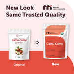 Organic camu camu superfood powder texture close up