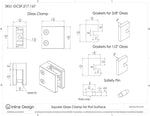 Inline Design heavy duty glass clamp showing flat mounting surface profile
