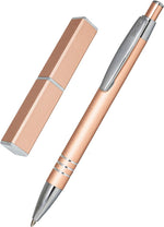 Online Graphite Rosegold Ball Pen front view with retractable mechanism