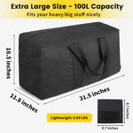Vorspack black travel duffel bag unfolded dimensions display