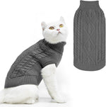 PUPTECK Winter Cat Sweater Coat - Soft Warm Cold Weather Clothes Knitwear for Kittens & Small Dogs Indoor Outdoor Wearing, Knitted Classic for Doggies Kitties Girls Boys, Black, M - Image 9