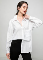 Minibee casual tunic shirt collar and button placket detail
