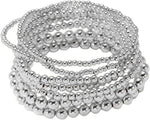 Gold Beaded Bracelets Adjusatable 14K Gold Plated Stackable Bracelets Stretch Bead Ball Bracelet Set for Women 3MM 4MM 6MM 8MM Beads Jewelry - Image 14
