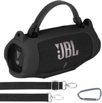Silicone Cover Compatible with JBL Charge 6 Portable Speaker (Black Cover) - Image 1