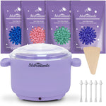 Maromamix silicone wax warmer kit front view showing purple electric heater and wax beads