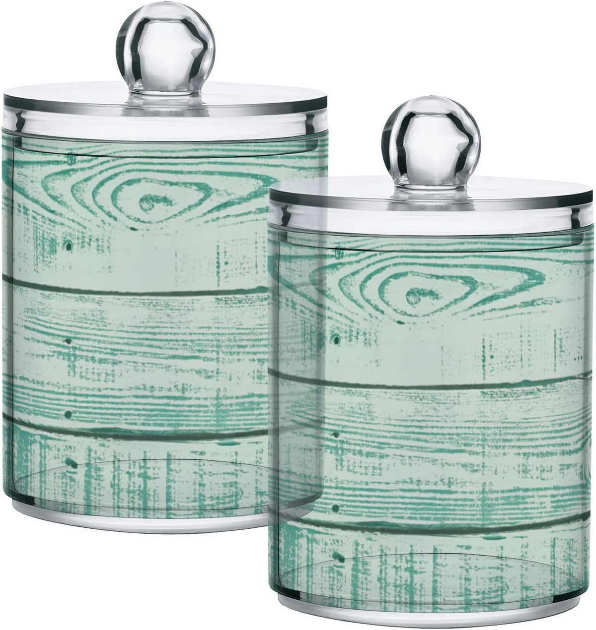 Apothecary Jars Bathroom Storage Organizer with Lid - 14 oz Qtip Holder Dispenser, Western Desert Clear Plastic Canister for Cotton Swab, Cotton Ball, 2PCS - Image 9