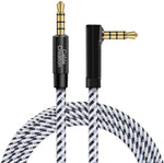 CableCreation 3.5mm TRRS audio cable right angle connector front view
