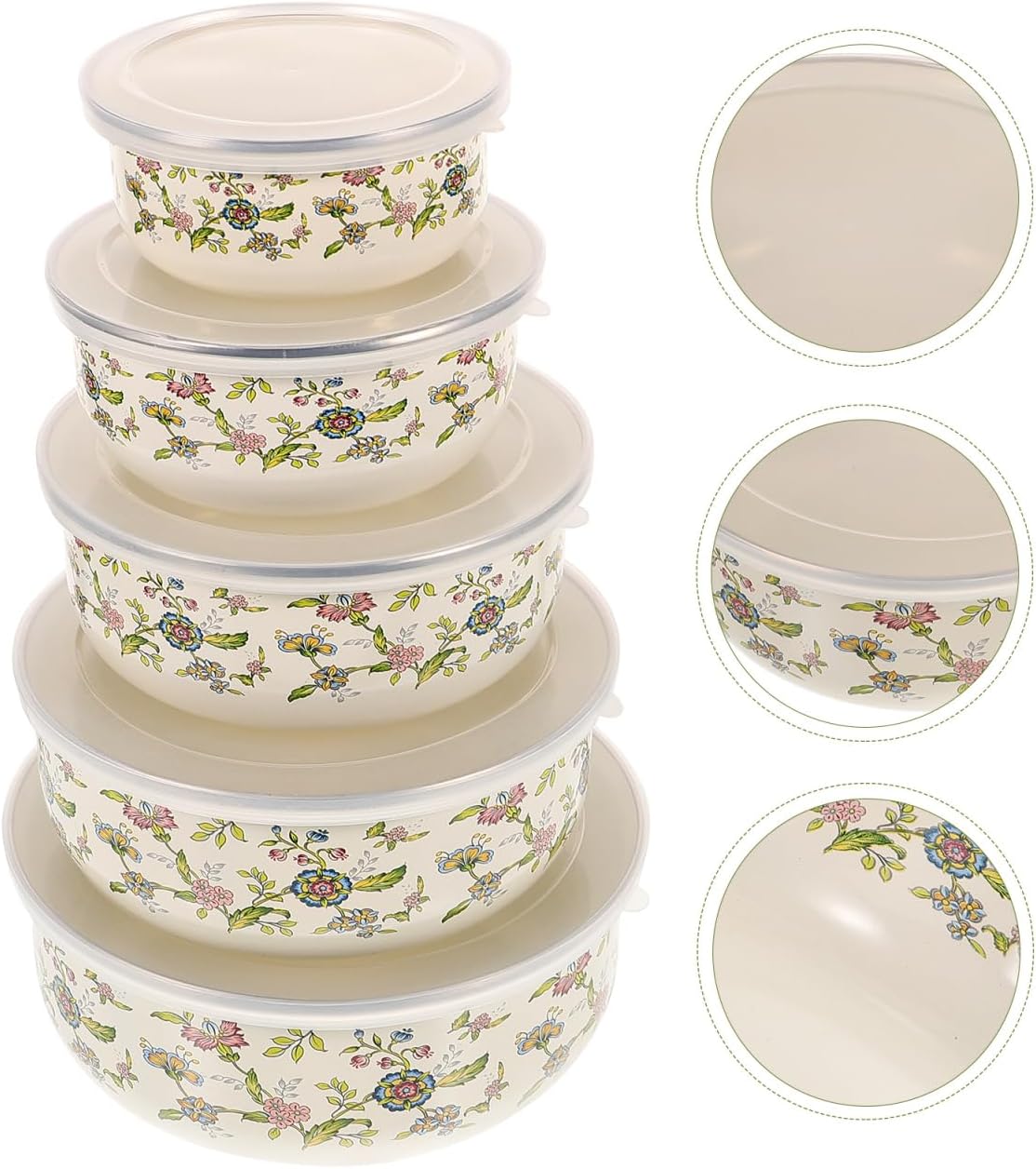 Hemoton retro botanical design bowls filled with salad