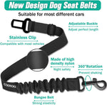 Cooyoo retractable dog seat belt showing elastic bungee design