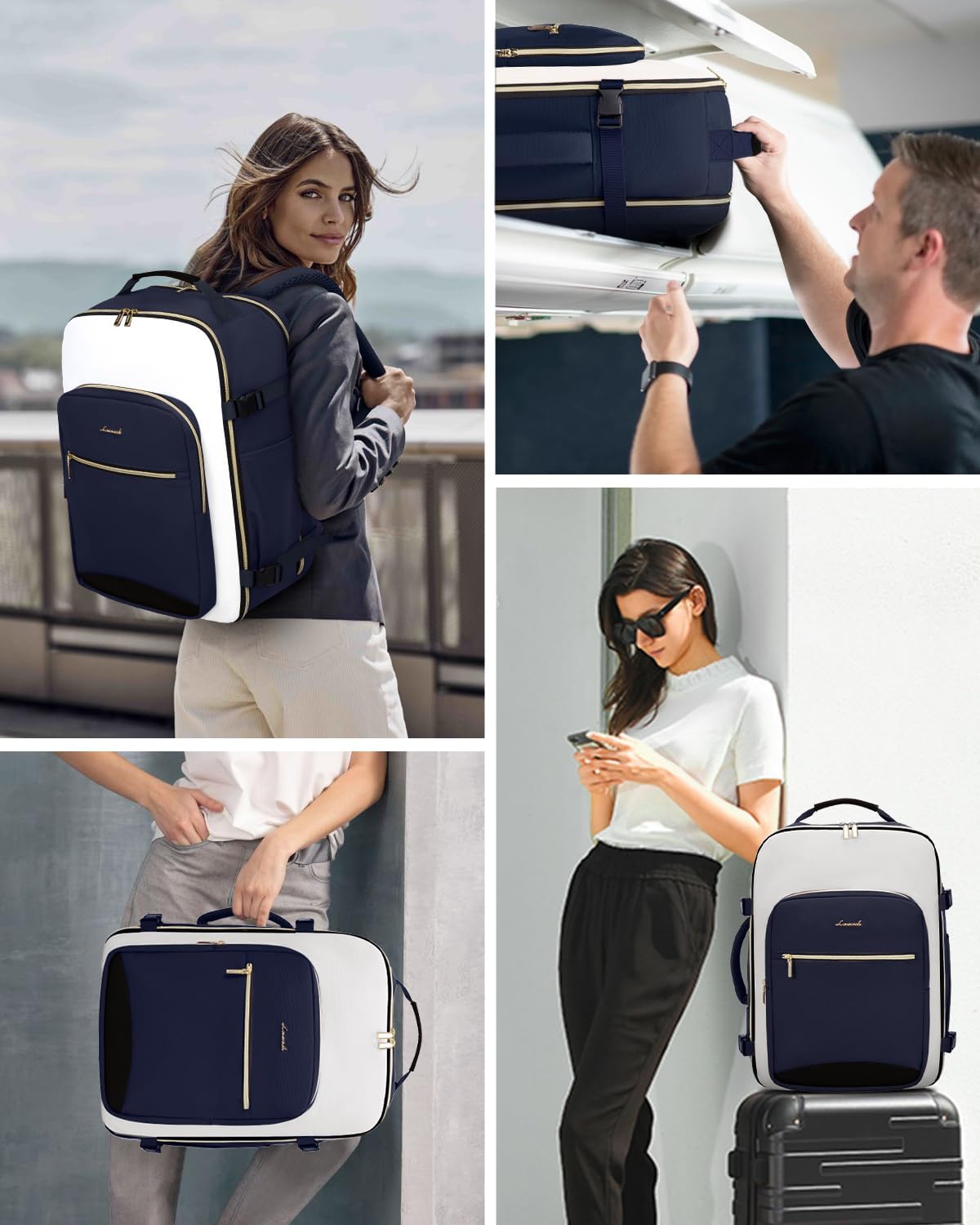 Lovevook waterproof travel backpack worn by traveler