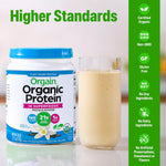 Orgain protein powder scoop showing texture
