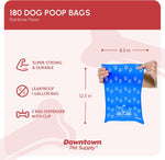 Rainbow paw print dog waste bags on a roll