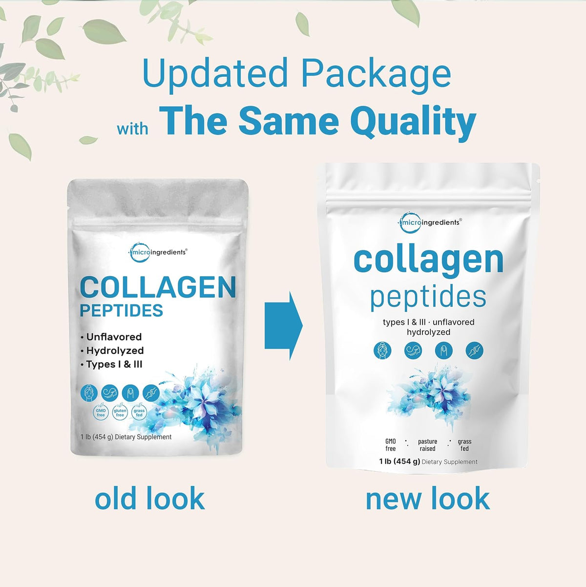 Micro Ingredients bovine collagen nutrition facts supplement panel