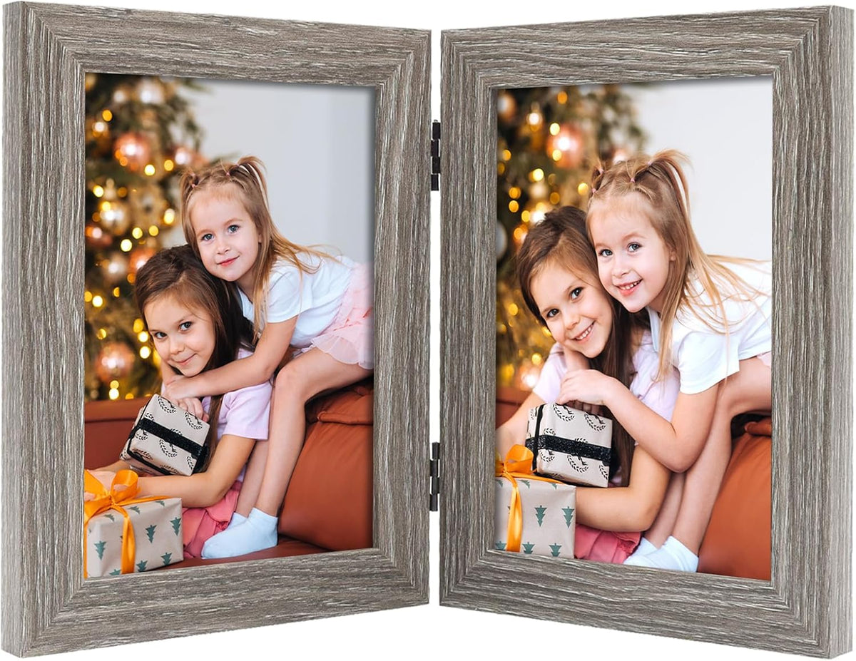 Frametory, 4x6 Double Picture Frame Black, 2 Pack | Real Glass Front, Hinged 2 Photos Collage, Side by Side Standing Desktop Frame - Image 15