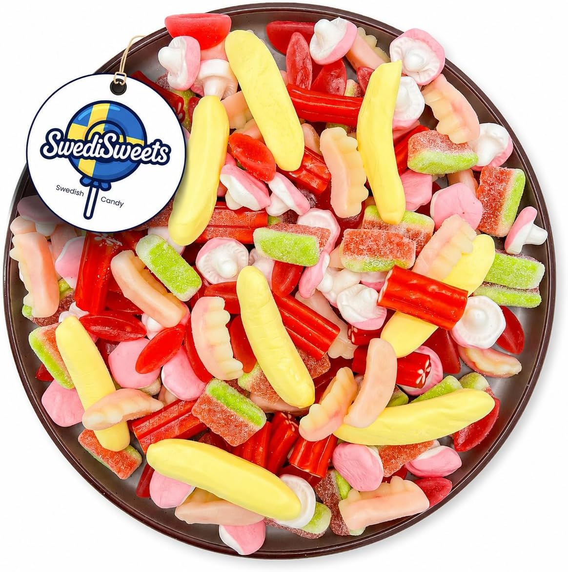 Colorful pastel marshmallow shapes used as cake decoration toppers.
