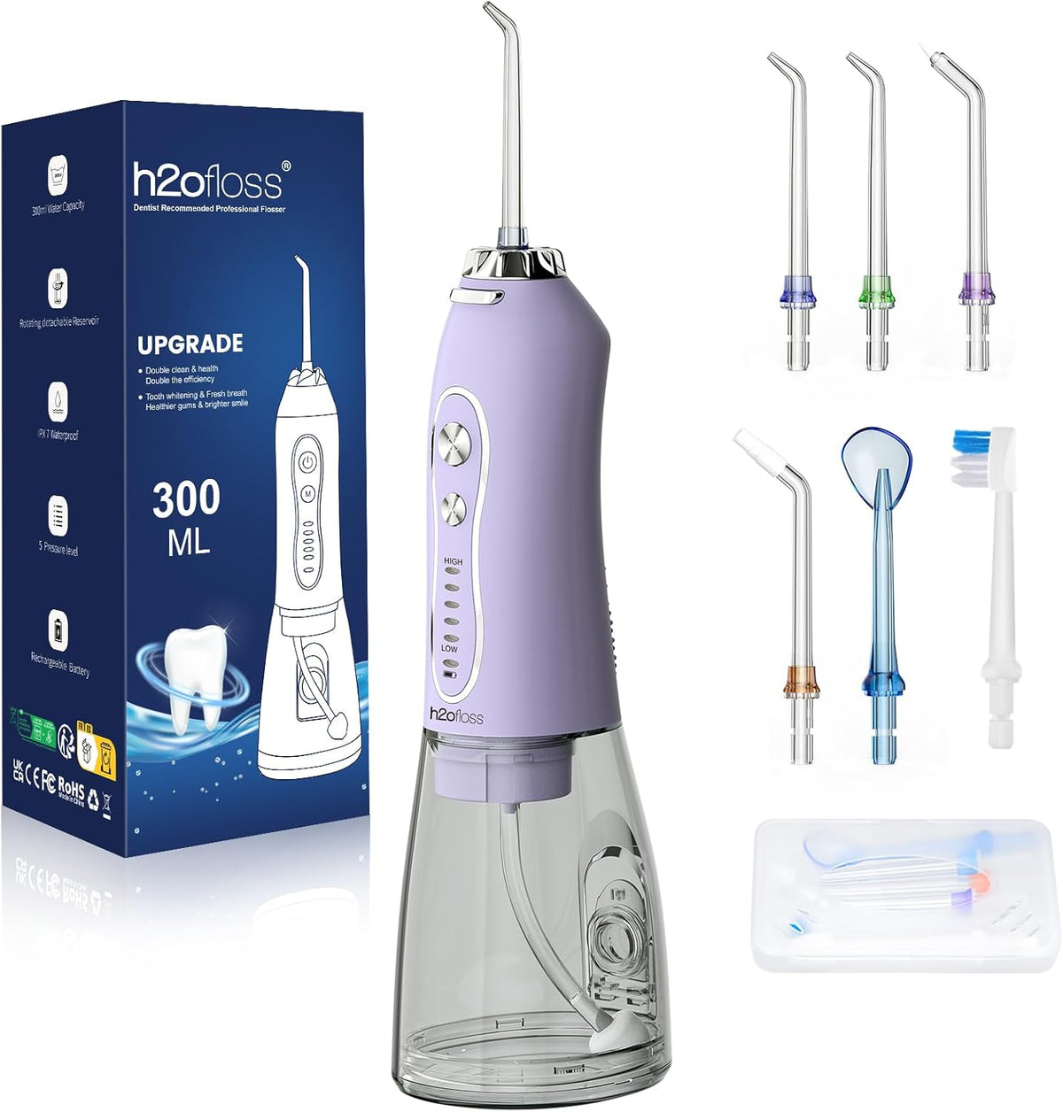 H2ofloss water dental flosser front view oral irrigator
