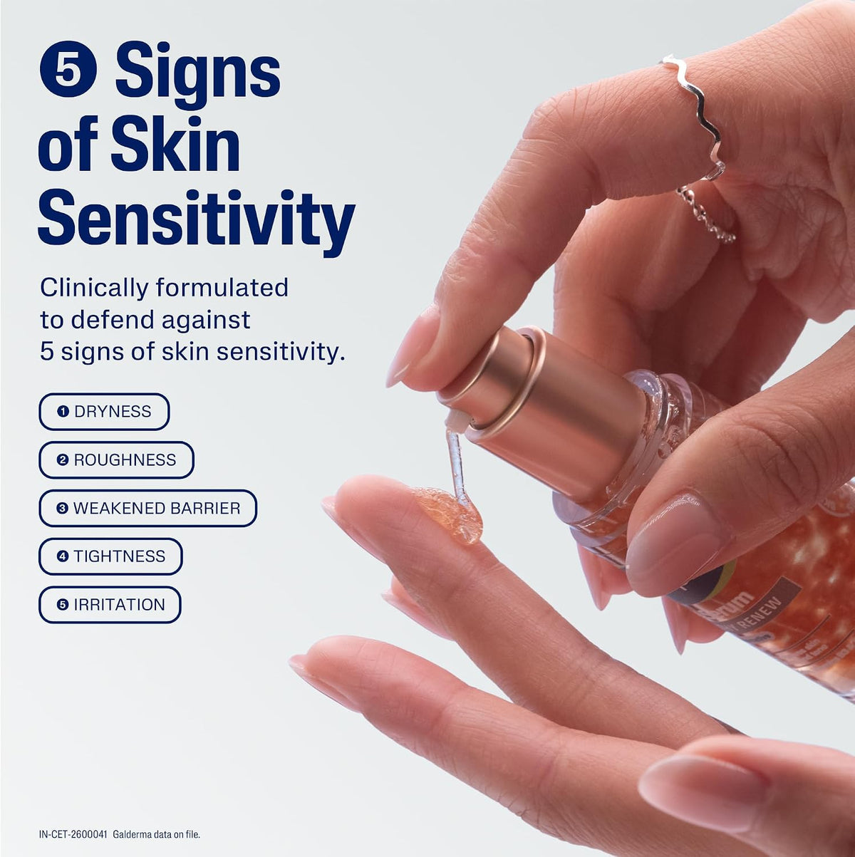Cetaphil Healthy Renew facial serum applied on hand showing absorption