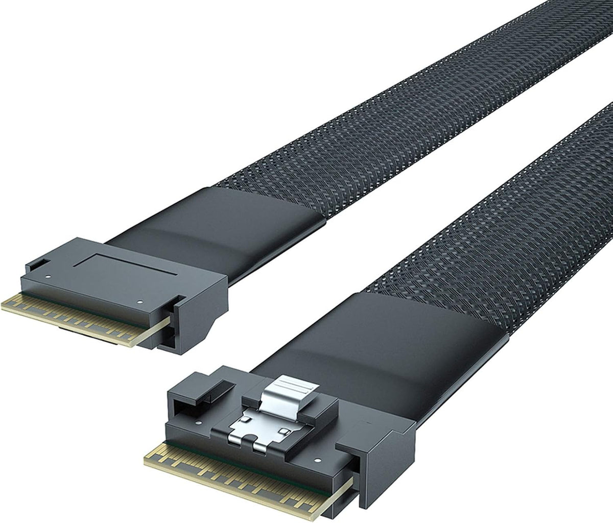 H!Fiber.com SlimSAS cable front view connecting hardware