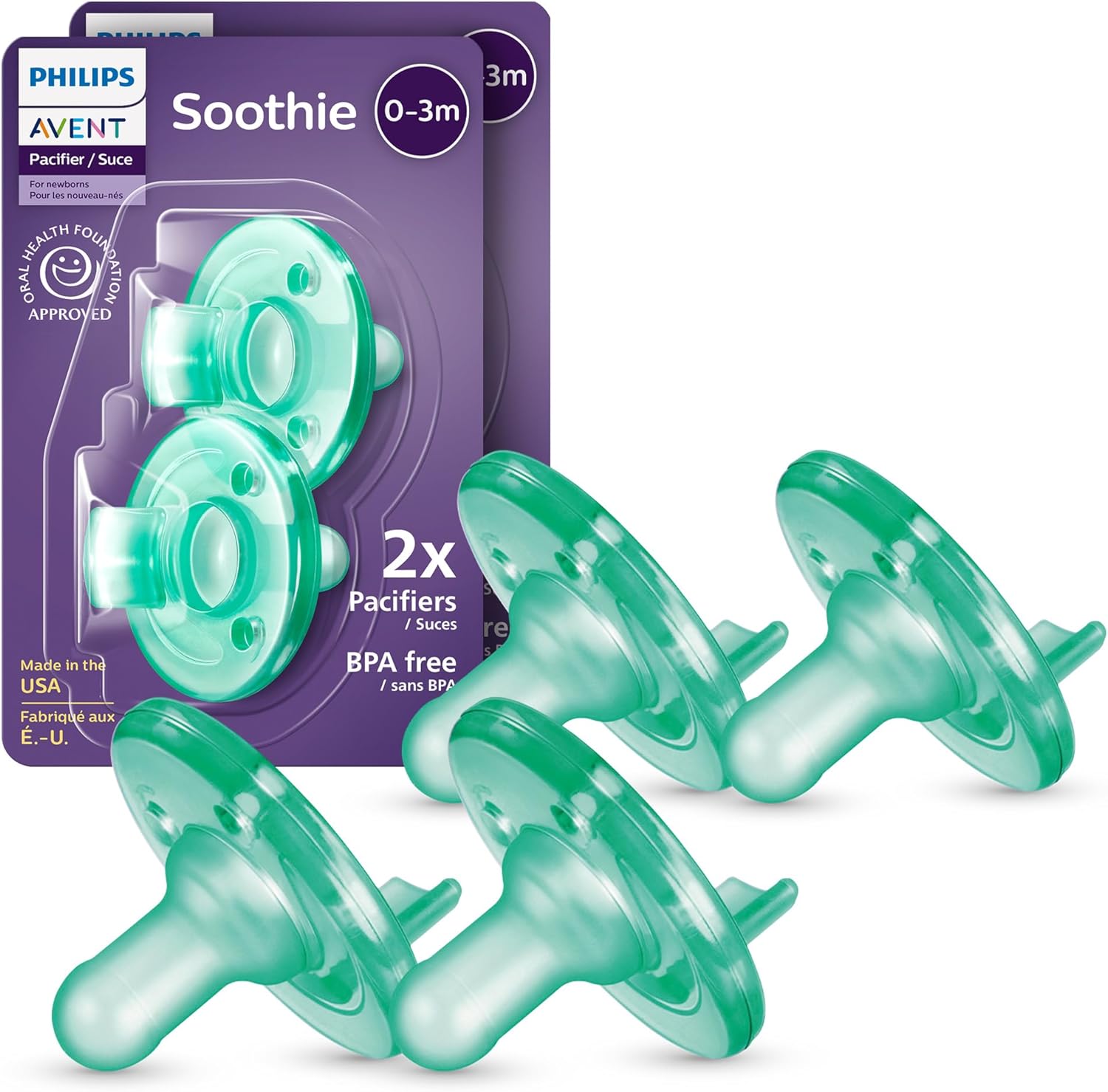 Philips Avent Soothie pacifiers green front view