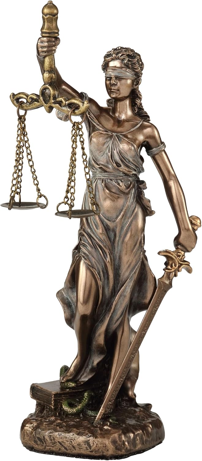 Veronese Design Themis goddess of justice sculpture front view decor