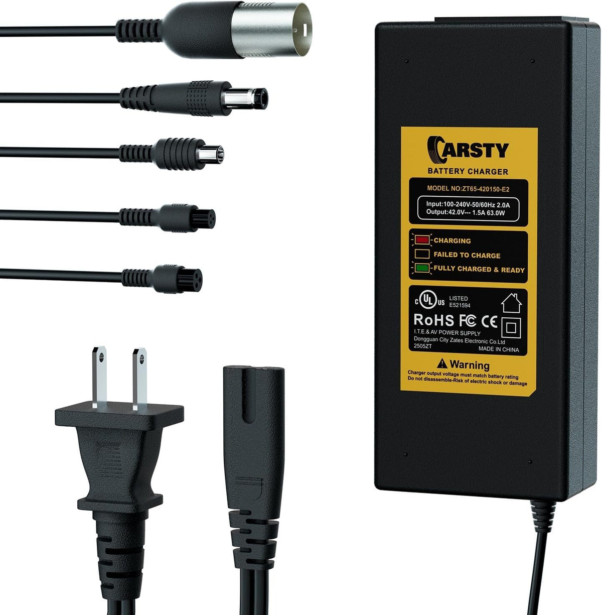 Carsty universal electric scooter charger front view