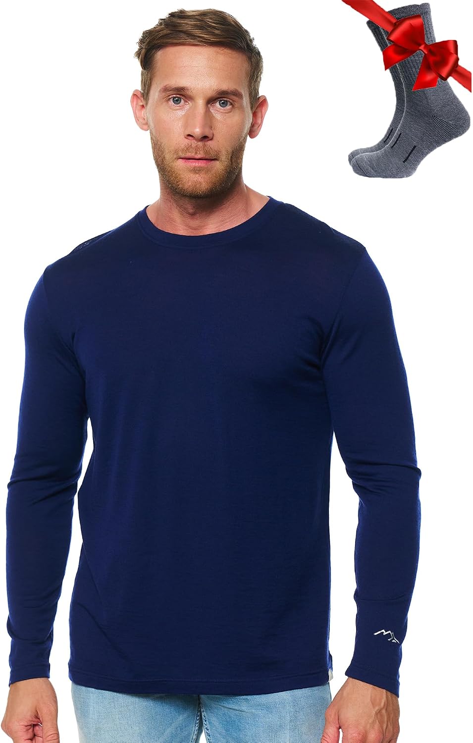 100% Merino Wool Base Layer Mens - Long Sleeve Thermal Shirts with Socks | Lite, Midweight, Heavyweight Options, Naturally Odor-Resistant, Breathable Wool, Ideal for Hiking, Layering, Cold Weather - Image 11
