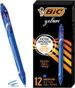 BIC Gelocity Quick Dry Blue Gel Pens, Medium Point, 0.7 mm, 12-Count Pack | Full Grip Design, Smooth Writing Experience, Retractable Clip, Ideal for Students and Teachers, School Supplies - Image 15
