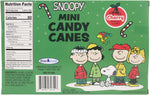 Thrive Brands Peanuts Snoopy Mini Candy Canes showing cherry flavored red green white stripes