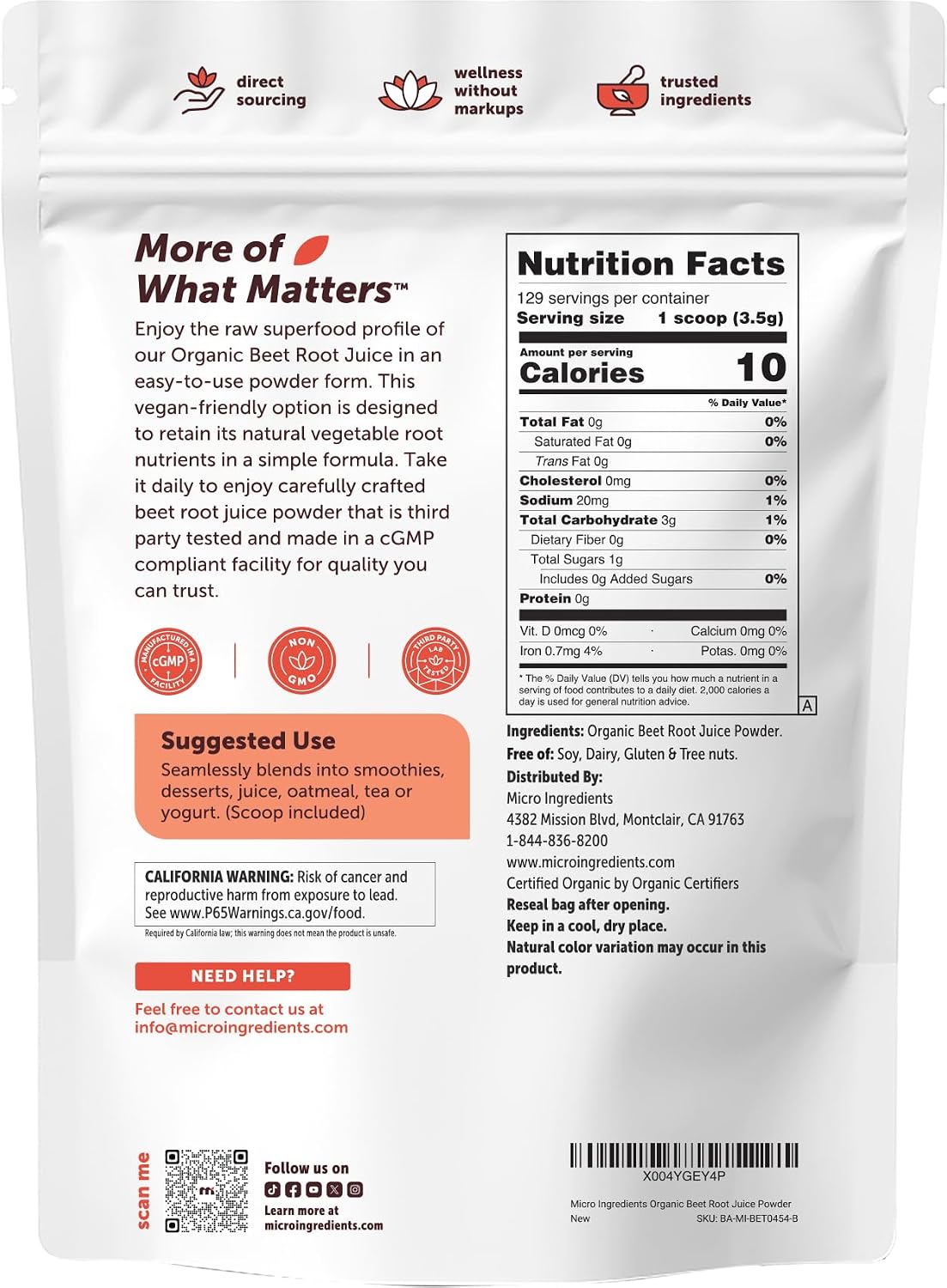 Micro Ingredients Organic Beet Root Juice Powder Lifestyle Smoothie Integration