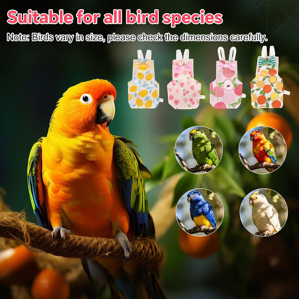 Breathable cotton polyester fabric texture on a premium washable cockatiel diaper.