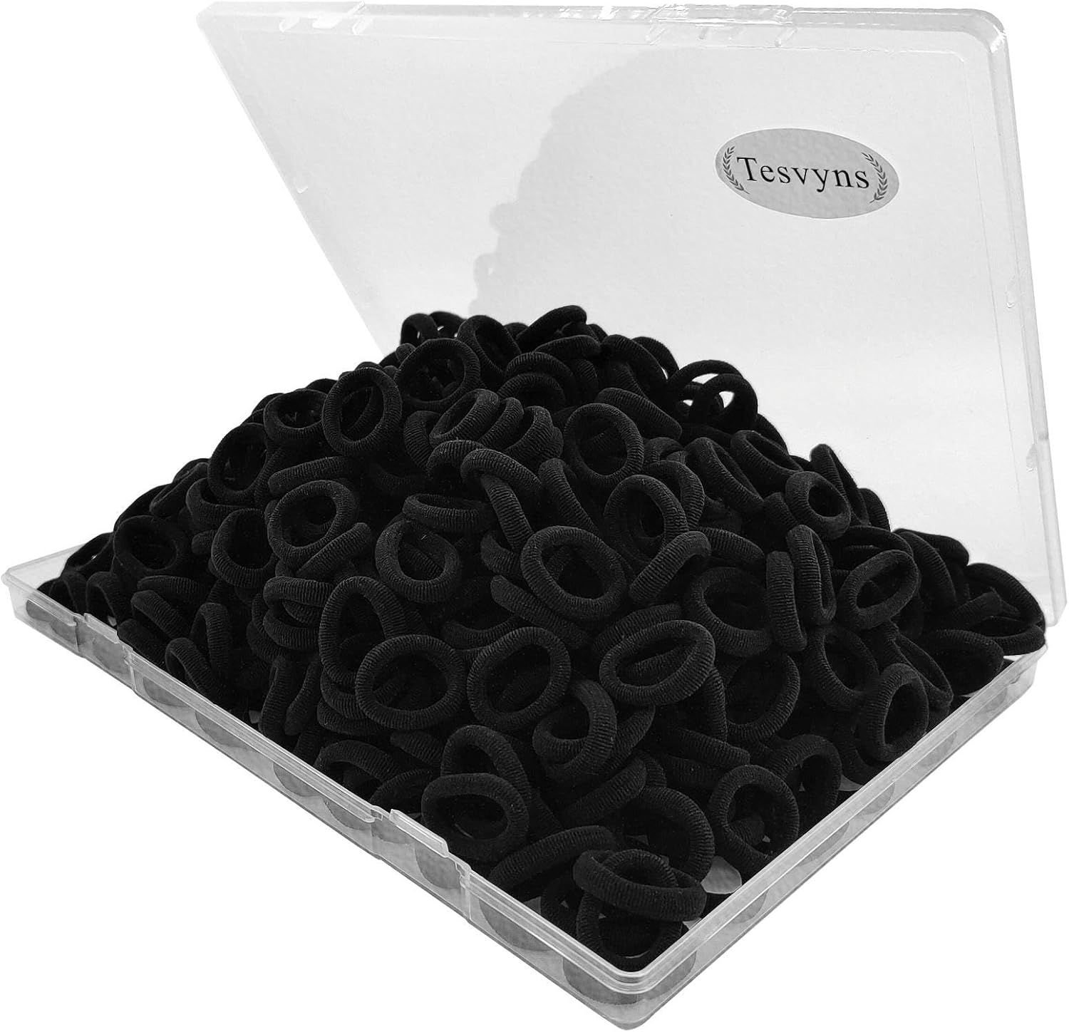 Qarwayoc 200 piece baby hair ties black front view