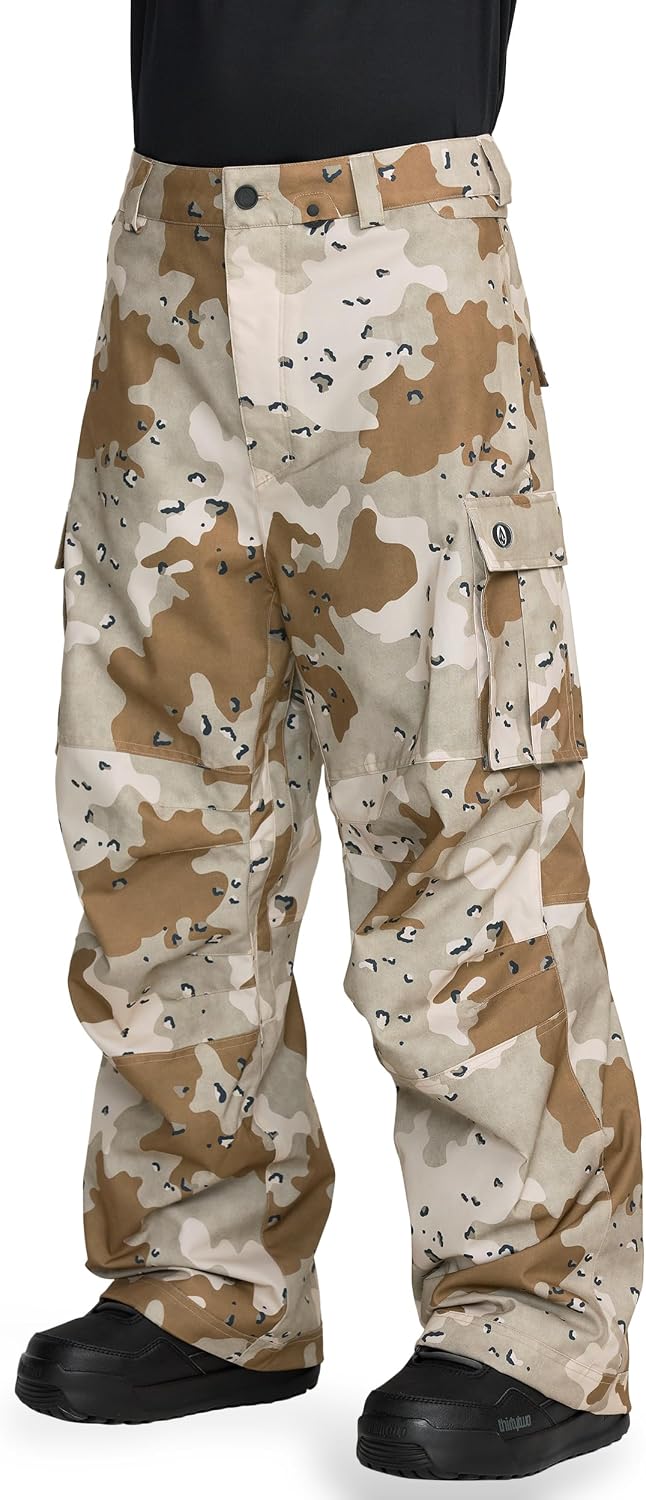 Volcom mens waterproof snow pants side profile
