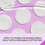 Back of Bliss Ingrown Hair and Razor Bump Eliminating Solution bottle showing ingredients