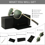 SUNGAIT men's military aviator sunglasses side profile view