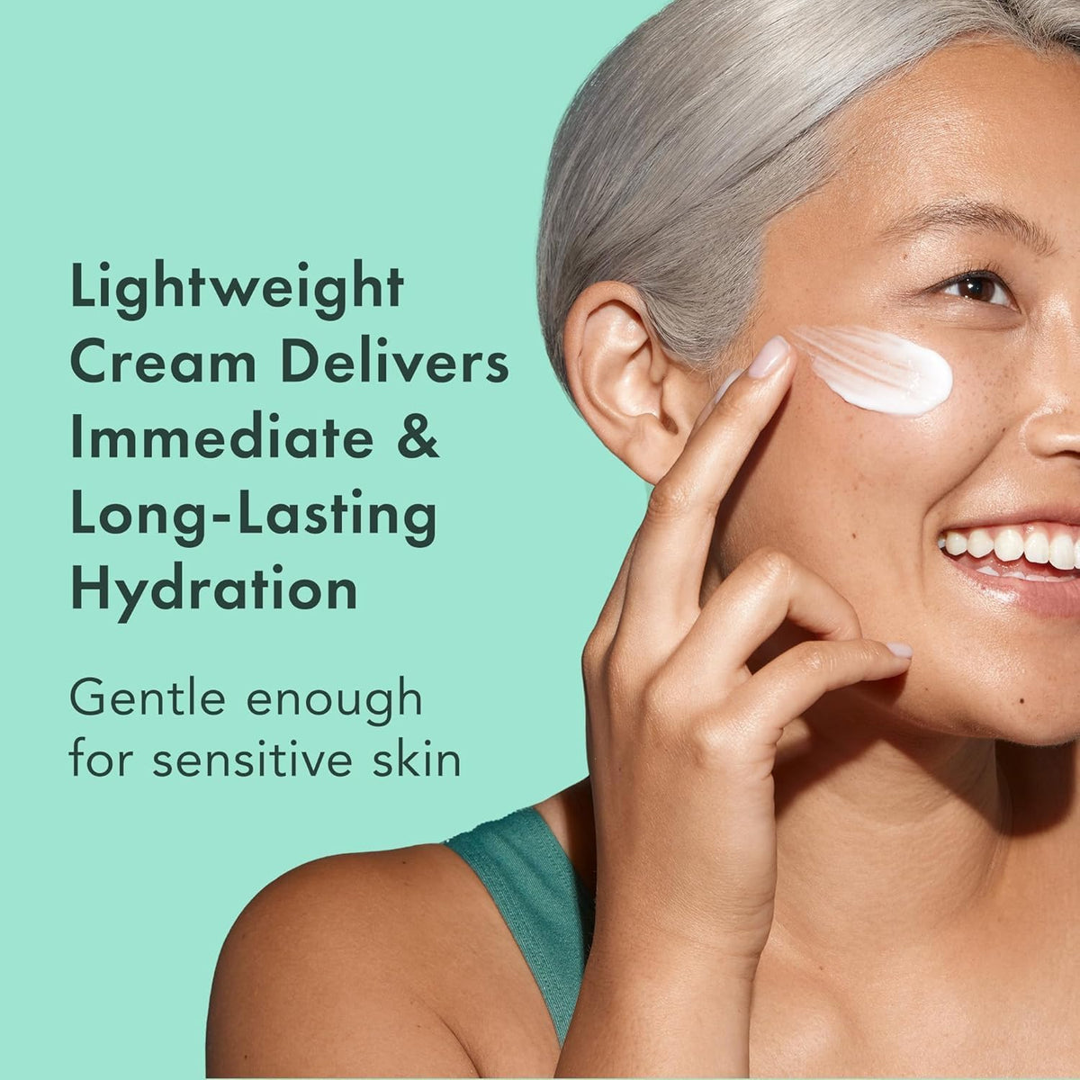 Rael lightweight face moisturizer jar with K-beauty tech sticker label