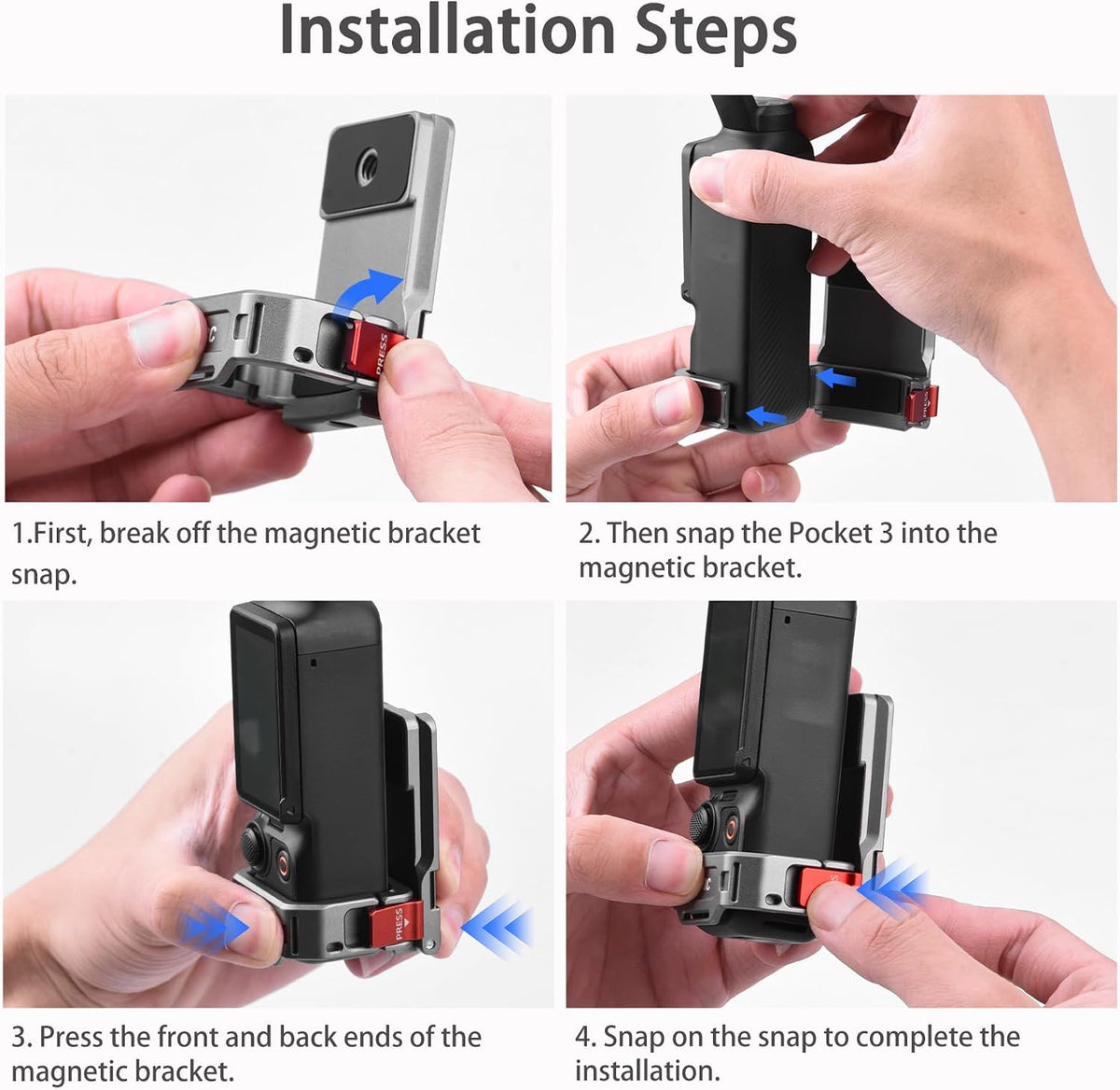 Flymile Pocket 3 Magnetic Mount showing cold shoe and screw holes