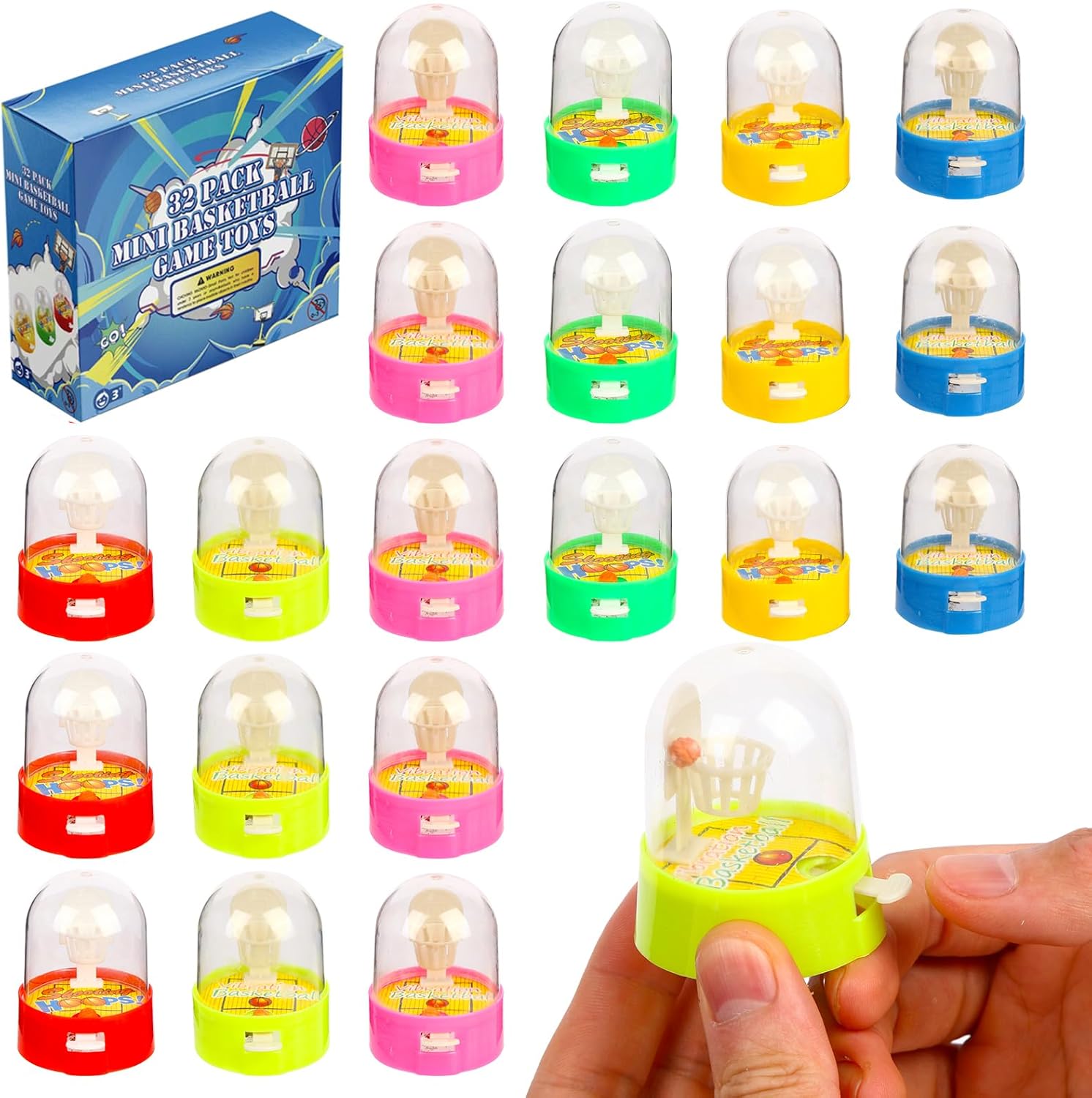 Zasnynua 32 pack mini finger basketball toys front view