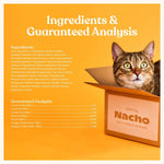 Made by Nacho cat food showing pumpkin infused bone broth benefits on the label.