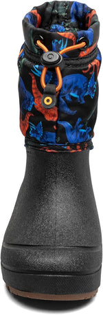 BOGS Real Dino snow boots side angle showing dinosaur print