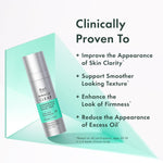Texture shot of the Rael microcrystal activated night serum on skin showing absorption