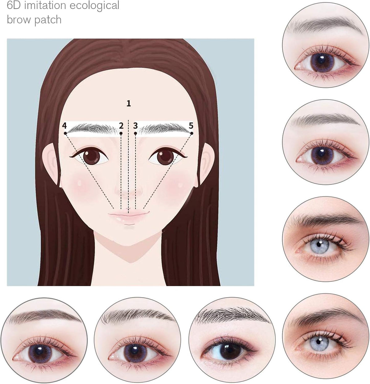 Micro Traders natural black eyebrow stickers applied on skin